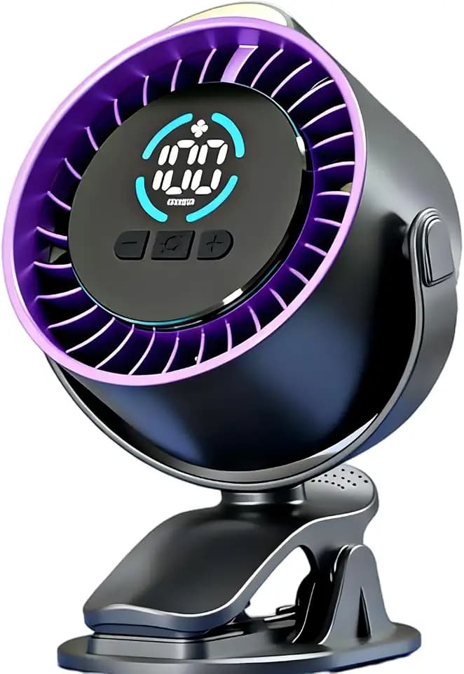 2026 Portable Car Fan,Circulating Air Car Fan with LED Display,USB Quiet Vehicle Fan for SUV Truck RV,Ideal Summer Gift for Drivers
