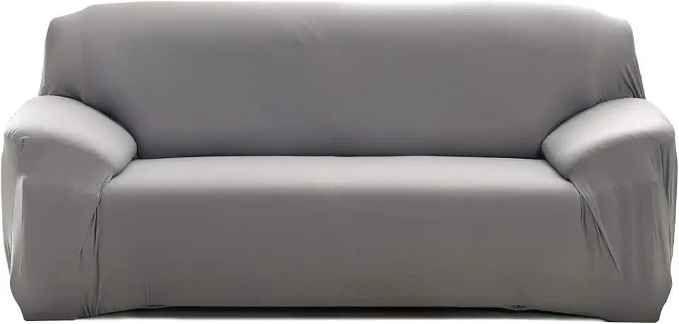 Elastischer Sofabezug 1 Sitzer/2 Sitzer/3 Sitzer/4 Sitzer, Stretch Sofa-überwürfe Sofahusse für Sofa mit Armlehne (4 Sitzer,Grau)