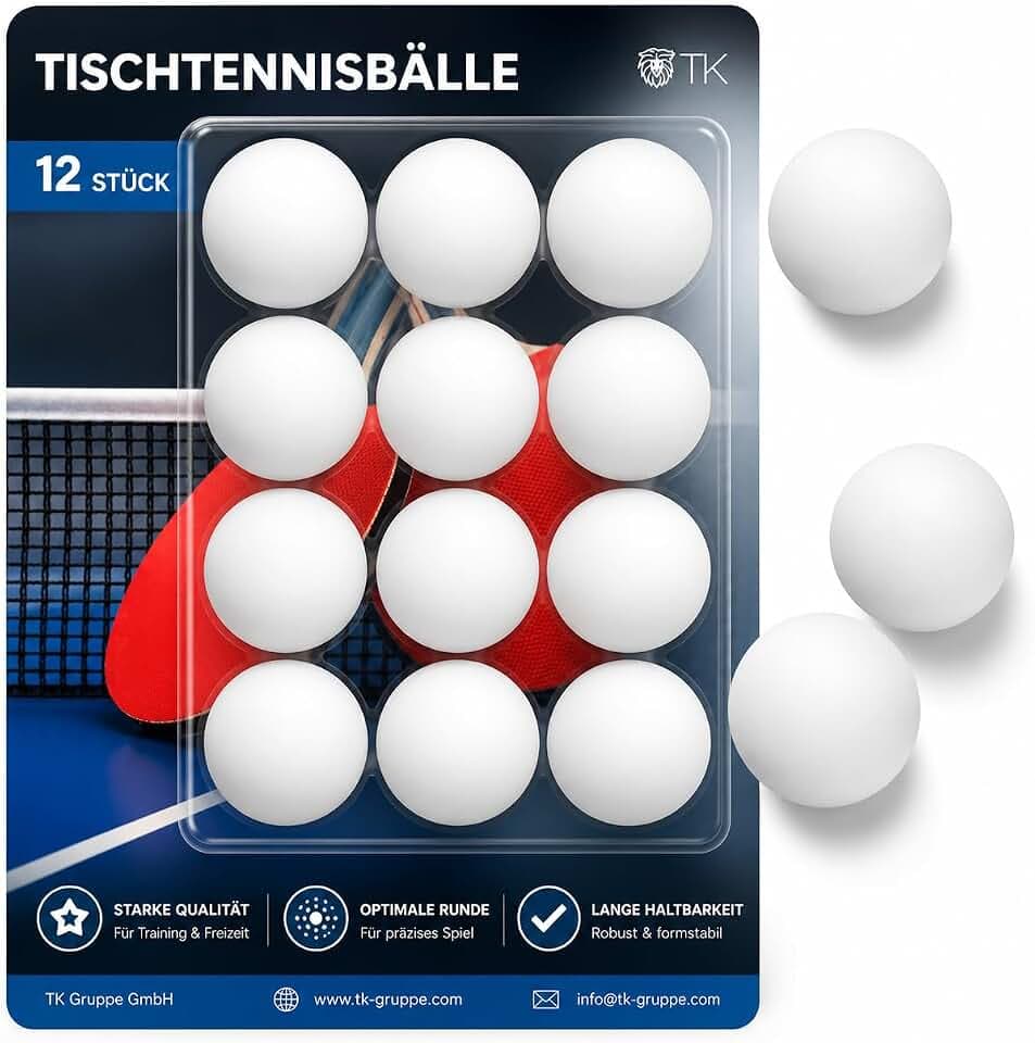 TK Gruppe Timo Klingler Sportyfits® Tischtennisbälle Ball weiß Tischtennis Tischtennisball Bälle 40 mm Ping Pong für Training & Wettkampf - Tischtennis Indoor & Outdoor (Mengenauswahl)