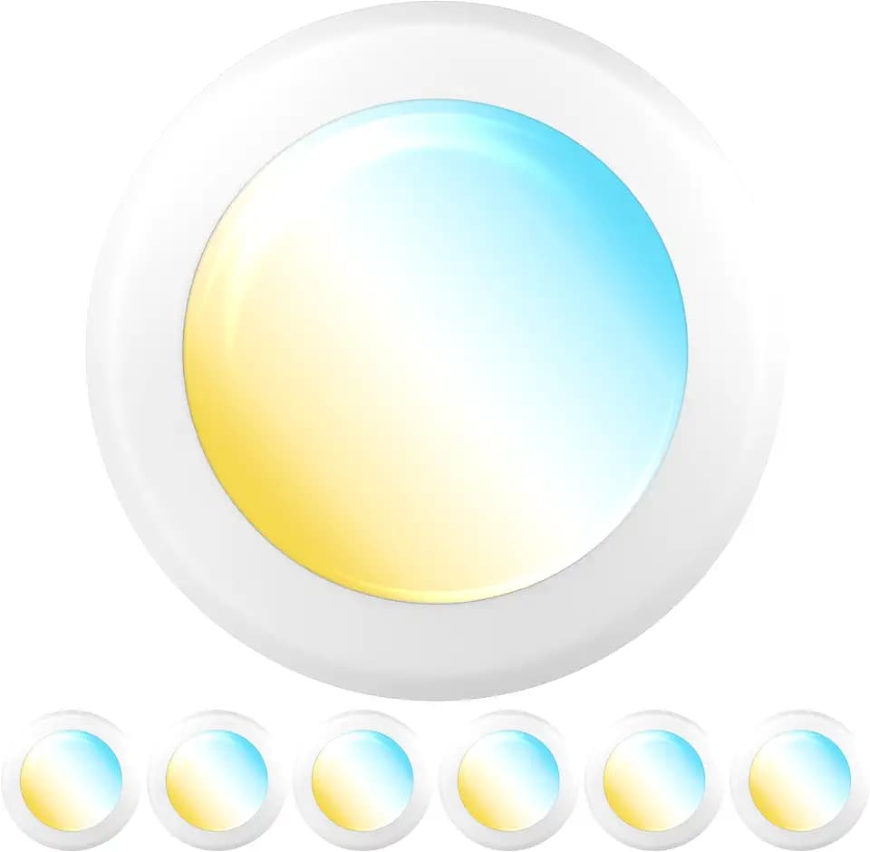 Sunco 6 Pack 6 Inch Flush Mount LED Disk Lights, 5CCT, 15W=75W, Dimmable