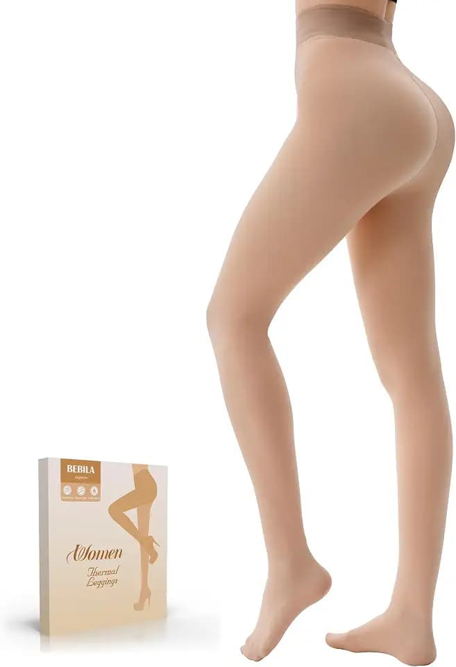 Fleece Lined Tights Women Fake Translucent Warm Pantyhose Thermal Leggings