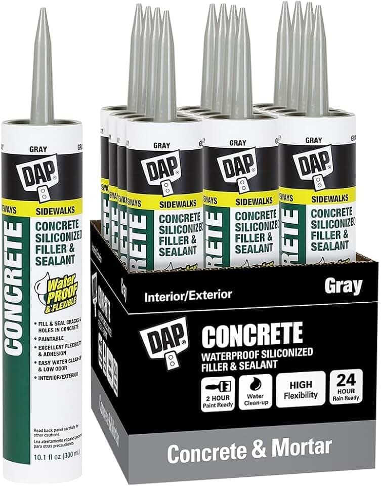 Dap 18096 10.1 oz. Concrete Waterproof Filler and Sealant, Gray (12 Pack)