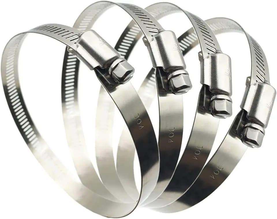 4.5" Adjustable 304 Stainless Steel Duct Clamps Hose Clamp (4Pcs)
