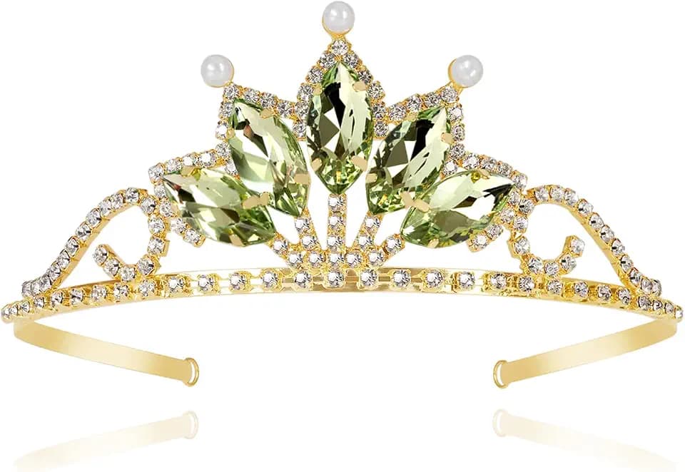 Green Princess Tiana Crown Birthday Halloween Party Princess Tiana Accessories for Women