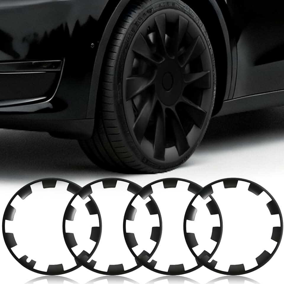 Wheel Rim Protect for Tesla Model Y 20" 2020-2024, Matte Black, 4Pcs