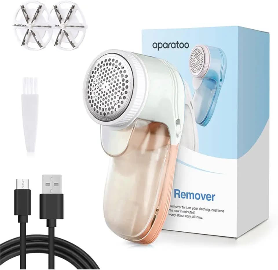 Fabric Shaver, Lint Remover for Clothes, Electric Lint Remover with 3 Replaceable Blades, Removes Fabric Pills, Rechargeable Sweater Defuzzer Pill Remover, Depiller Effectively Remove Pills, Lint