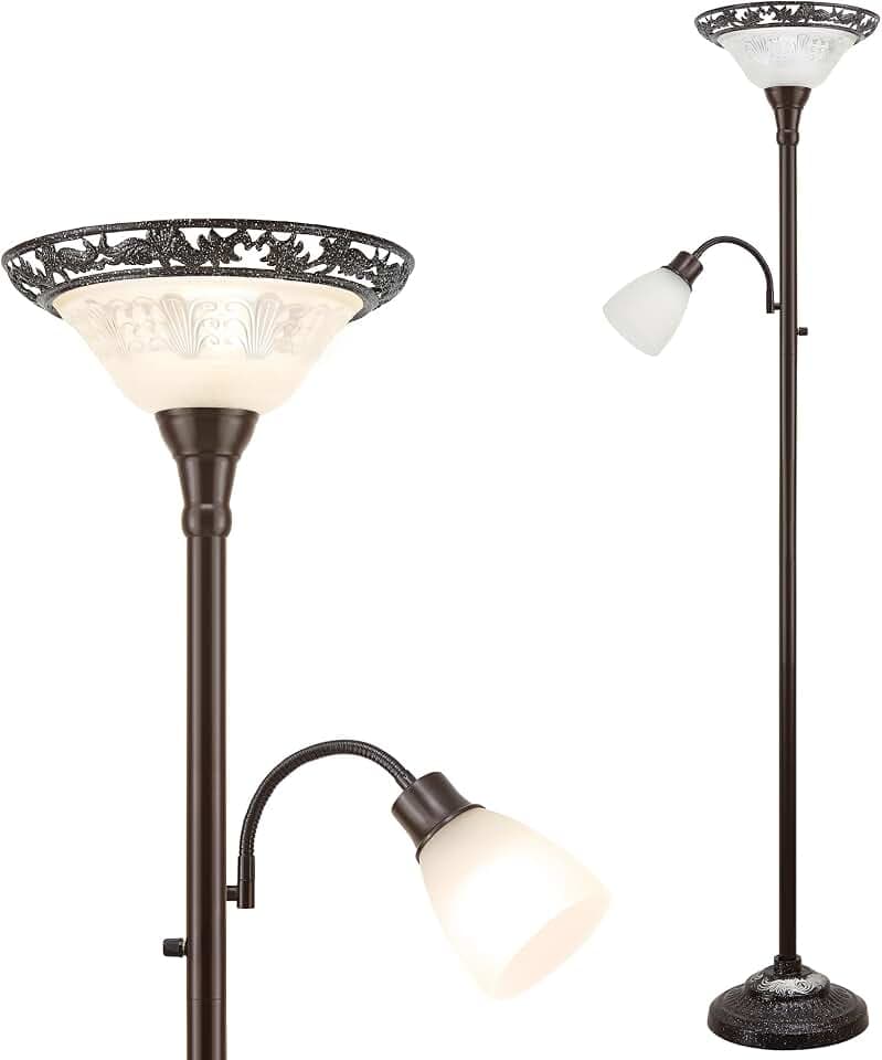 Luvkczc Torchiere Floor Lamps for Living Room, 70" Vintage Standing Lamp