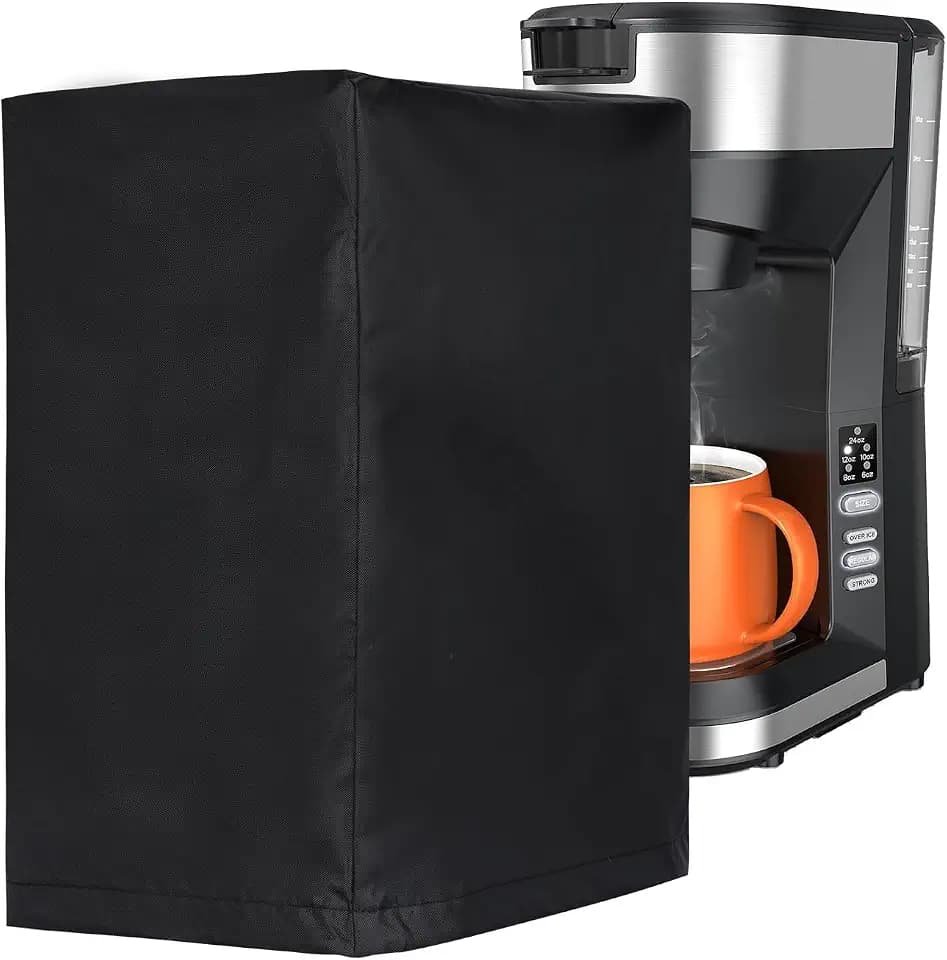 Coffee Maker Cover, Universal Waterproof Shield for Countertop Appliances in Home, Garage and Office, Black