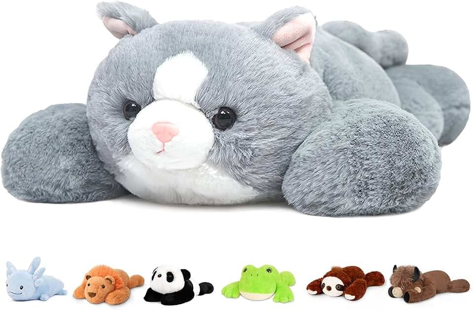 Niuniu Daddy Cat Weighted Stuffed Animals, Plush Pillow for Kids and Adults