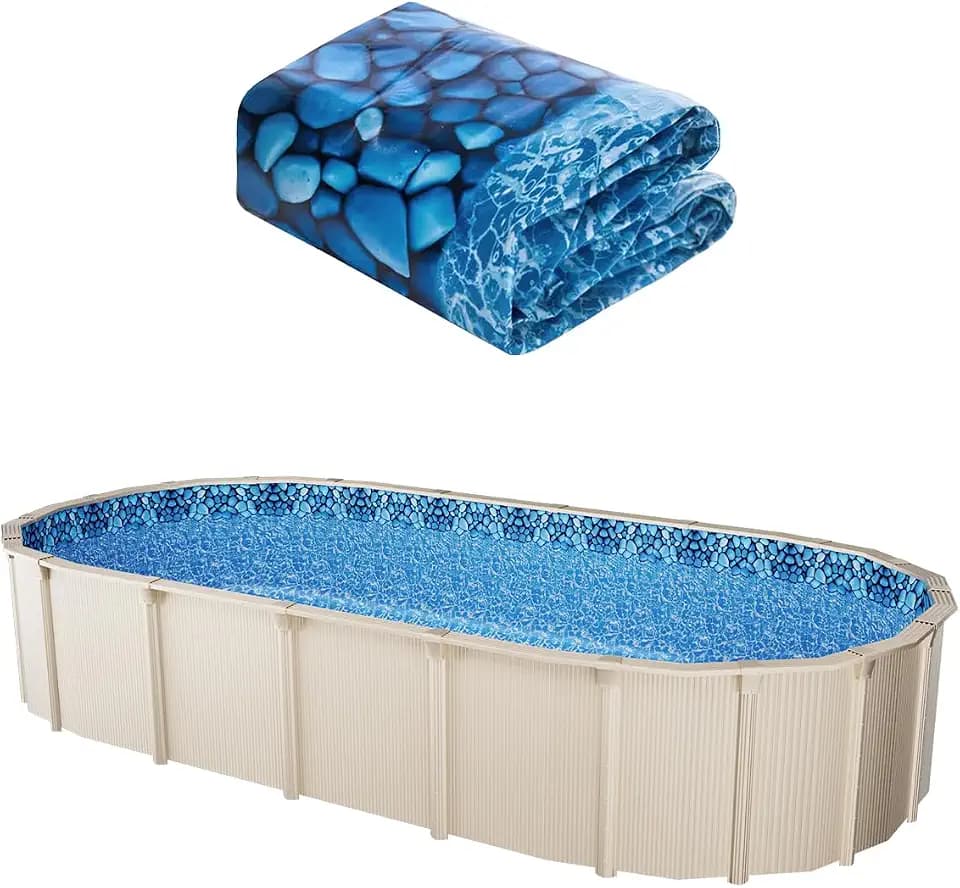 VEVOR 12 x 24 ft Oval Pool Liner, Overlap Style Above Ground Pool Liners, 48-to-54inch Wall Height, Durable Pool Liner, Standard Gauge Vinyl, for Steel Sided Above-Ground Swimming Pools
