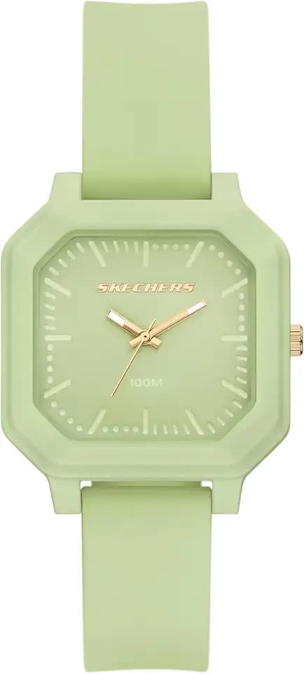 Skechers Rosencrans Square Three-Hand Green Silicone Watch (Model: SR6379)