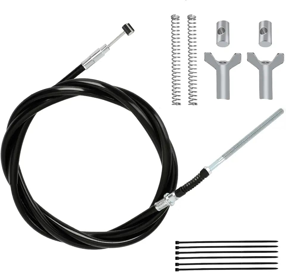 TRX350 Rear Hand Brake Cable Kit Compatible with Fourtrax 300 Rancher 350 400 420 2000-2006 Foreman 400 500 Rubicon 500 ATV Parts, Parking Brake Cable with Rear Brake Adjuster Hardware Kit