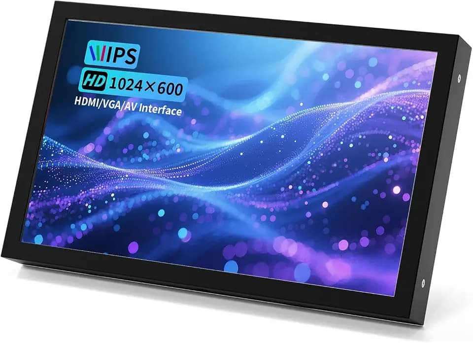 Mini Monitor 7 Inch Screen HDMI, VGA, AV, BNC, 1024 × 600 Small IPS Screen with Built-in Speakers, 178° Viewing Angle LCD Portable Monitor for PC/TV/DVD/CVBS (7 inch - Non Touch)
