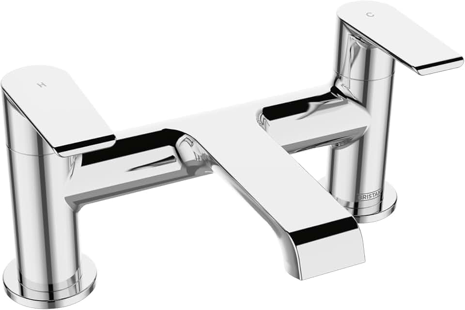 Bristan Polo Badewannenarmatur mit Keramikscheibenventilen, Deckmontage, Chrom-Finish