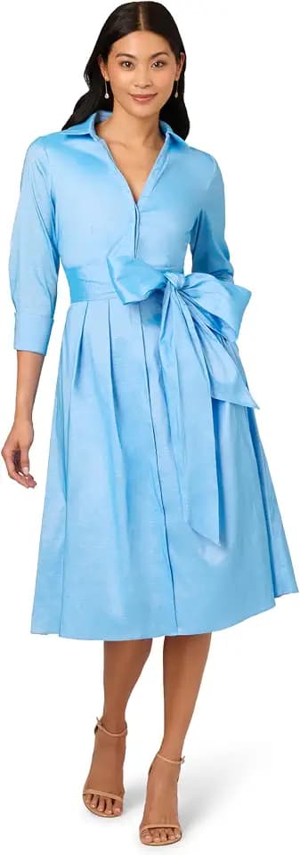 Adrianna Papell Women's Taffeta Shirt Midi Dress