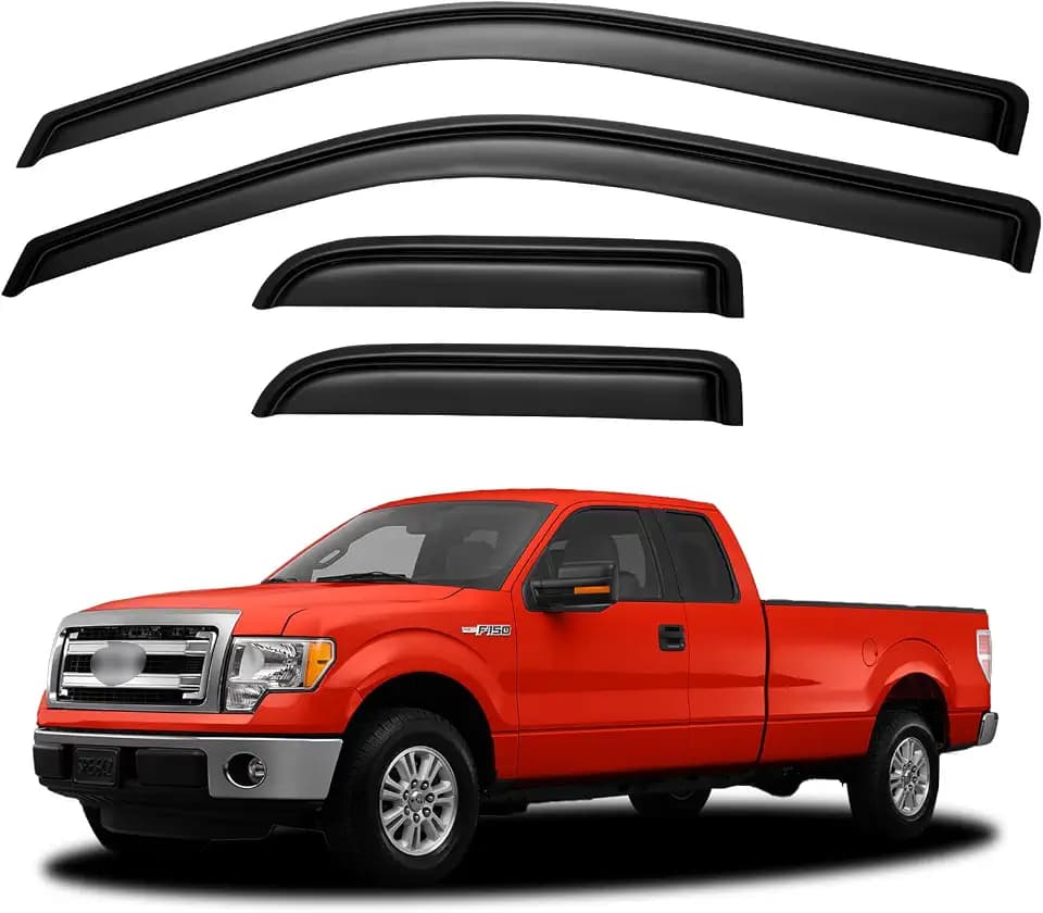Window Visors Rain Guards for 2004-2014 Ford F150 SuperCab/Extended Cab