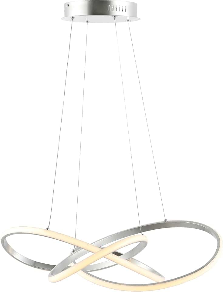 JONATHAN Y Alexia LED Pendant Light Chandelier 25", Silver Painting