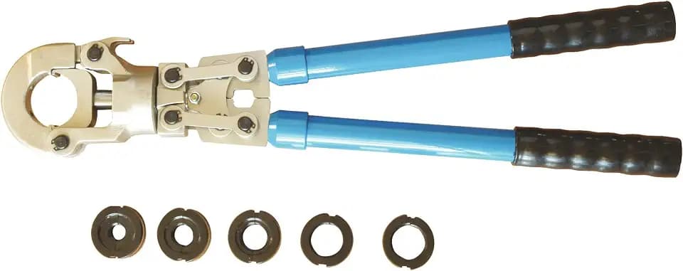 Kompletthülle mit Handcrimpzange für Hydraulikarmaturen und Durchmesser Mehrschichtige RIP 12 bis 26 mm und H-Profil