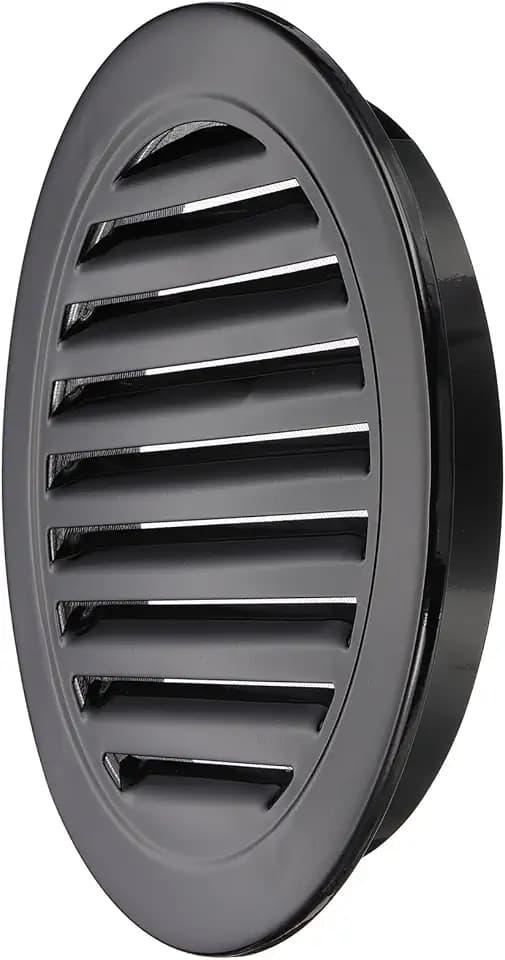 PATIKIL 10 Inch Round Soffit Vent, Aluminum Alloy Wall Vent Grille Cover Exterior Exhaust Louvered Vent with Built-in Mesh for Kitchen Bathroom Garage, Black