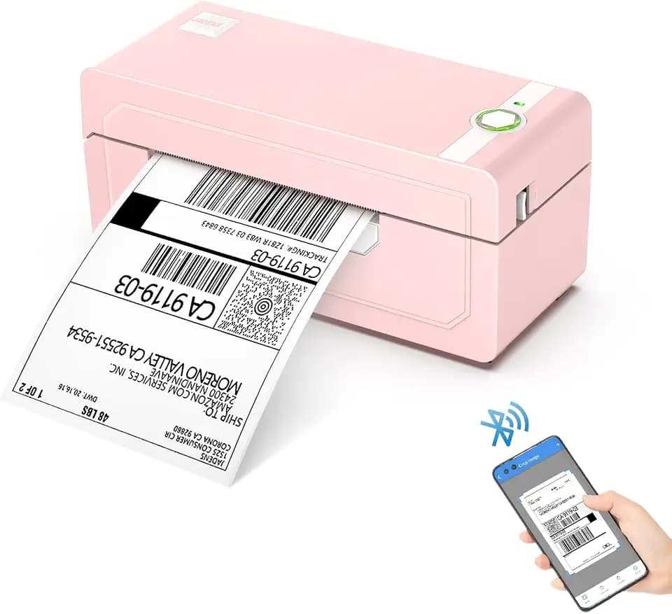 JADENS Bluetooth Thermal Shipping Label Printer, Wireless 4x6 Label Printer