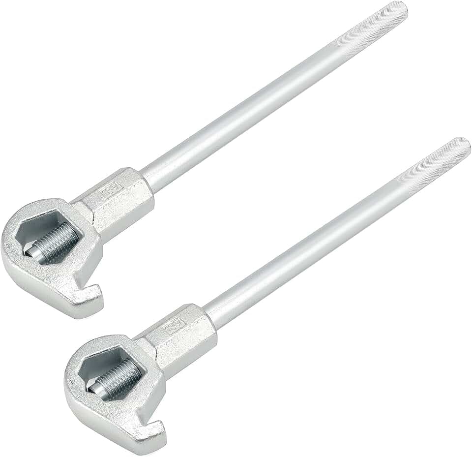 QWORK Heavy Duty Adjustable Hydrant Wrench – Fits 1-1/2" to 6" Bolt Head Sizes, 2 Pack, Designed for Loosening Caps and Opening Valves