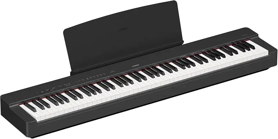 Yamaha P225 88-Key Digital Piano with Weighted Keys, Portable Design, Keyboard, Music Rest, Sustain Foot Switch, and Built-In Speakers, Black (P225B)
