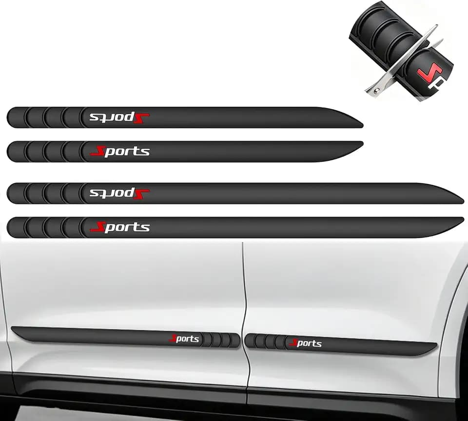 4Pcs Dent Prevent Car Door Protector, Cuttable Car Door Edge Guards - Black