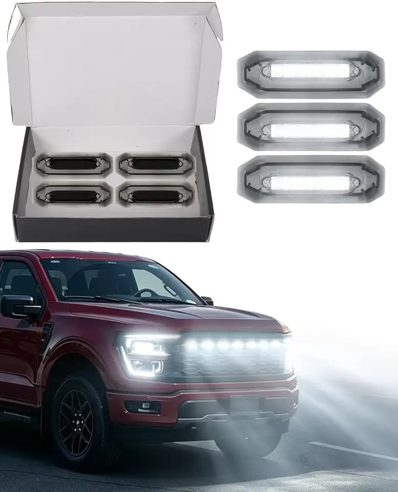 Front Grill Raptor Lights for Ford F150 2024 2025 2026 (White, STX)