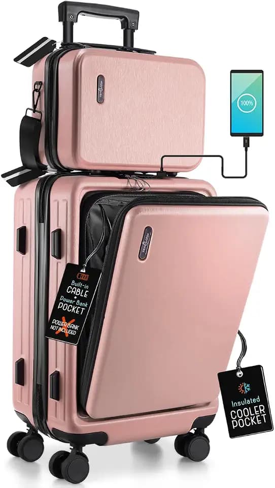 TRAVELARIM 20 Inch Carry On Luggage 22x14x9 Airline Approved Suitcase