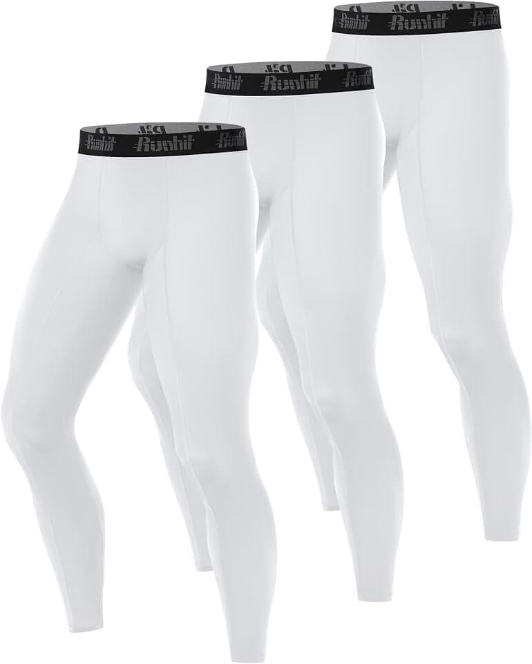 Runhit 1/3er Pack Kompressionshose Herren Lange Sport Leggings Tights Schnelltrocknende Trainingshose Sporthose Männer Atmungsaktiv Laufhose Funktionsunterwäsche für Fitness Joggen Gym