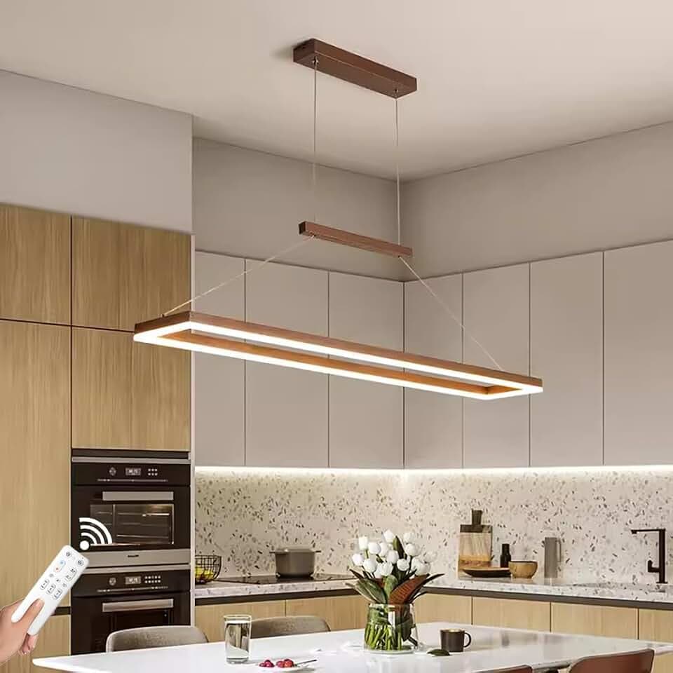 LED Esstisch Pendelleuchte 120cm Dimmbar Pendellampe mit Fernbedienung 50 W Modern esstisch lampe Höhenverstellbar Hängelampe Hängelampe Esstisch Esszimmerlampe hängend Wohnzimmerlampe