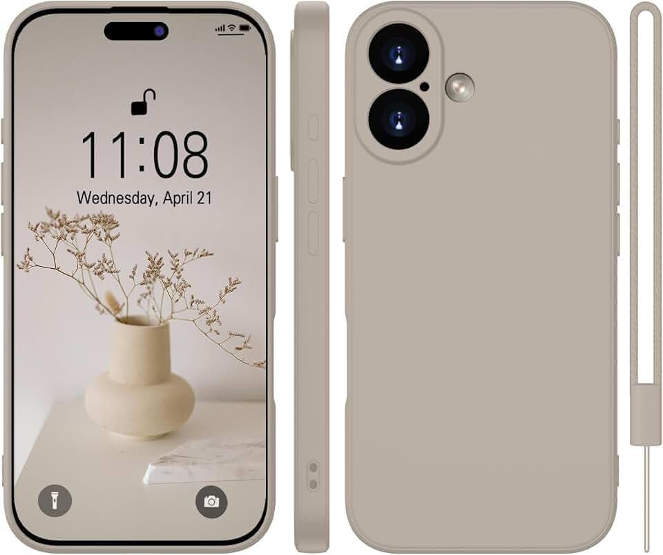 WXX für iPhone 16 Hülle Silikon Case 6.1'' Matte Titanium Grau