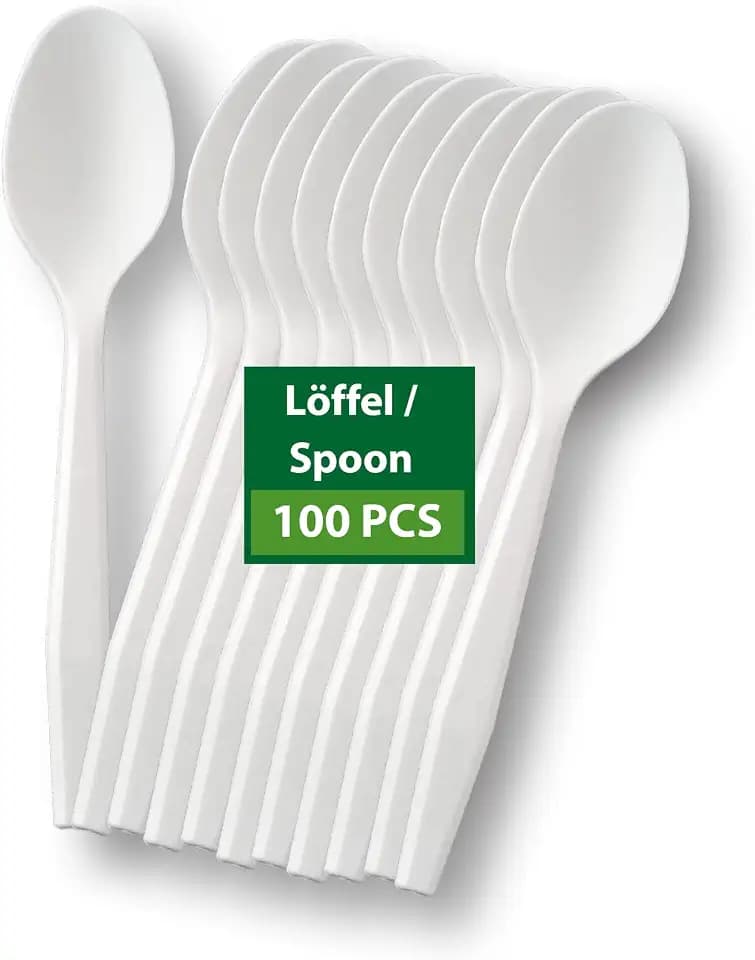 Löffel | 100 Stück Wiederverwendbare Löffel | Hochwertig für Haushalt, Gastronomie & Veranstaltungen | 17 cm | Extra stabil