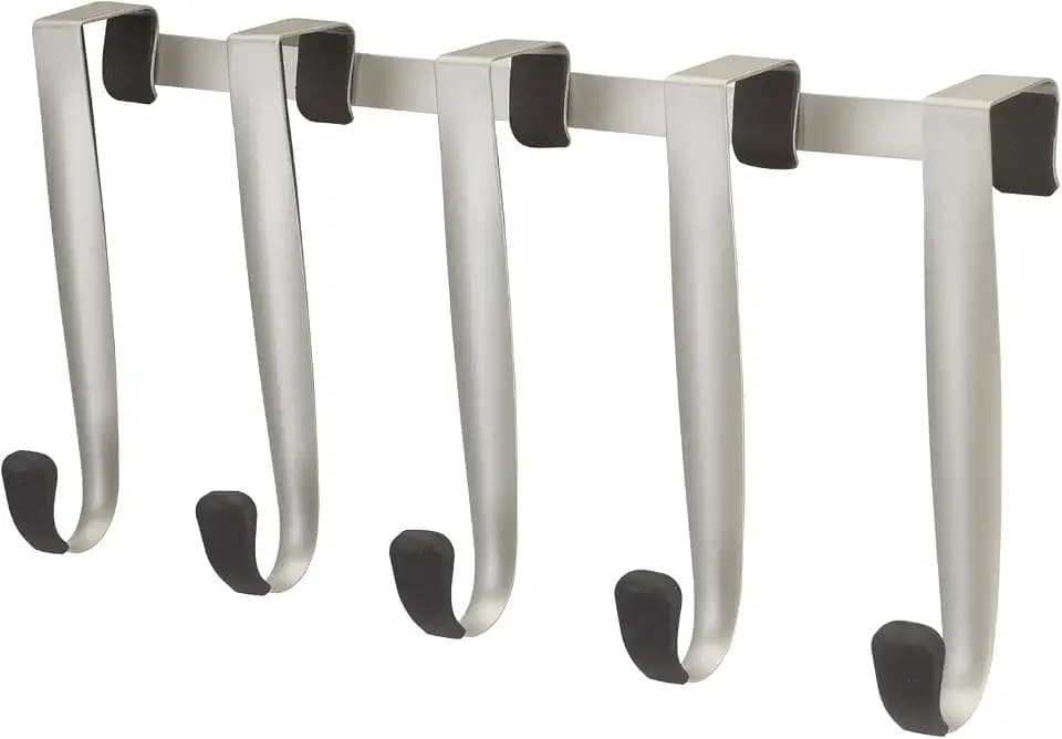 Umbra Schnook Steel Over the Door Hooks, 5-Hook Set, Black/Nickel