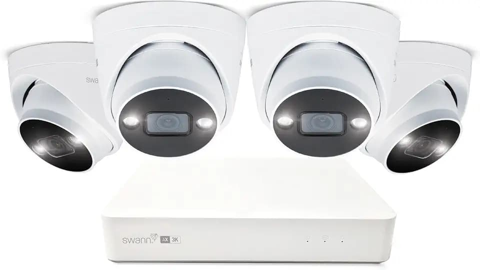 Swann AdvancedX 5MP 3K PoE NVR Security System, 4 Dome Cameras, 8 Channel