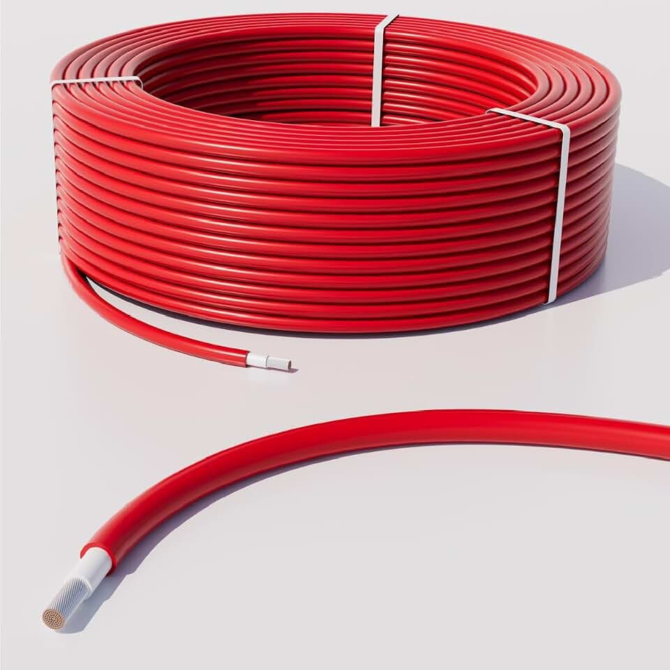 35Fahrenheit Solarkabel H1Z2Z2-K 6mm² | 50m Verlängerungskabel | UV-beständiges Photovoltaik Kabel Rot | UV- & Witterungsbeständig für PV Solaranlage
