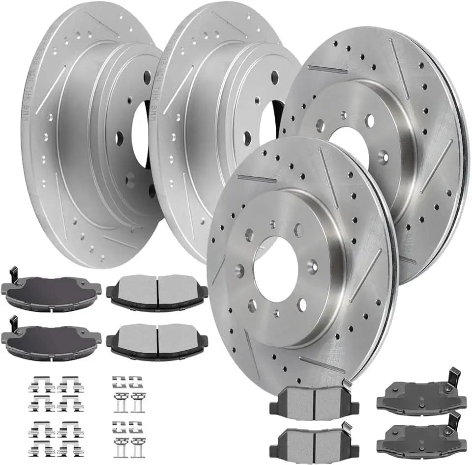 SCITOO Brake Kits Front Rear Brake Rotors Brake Pad:D465;D374;3295;3258
