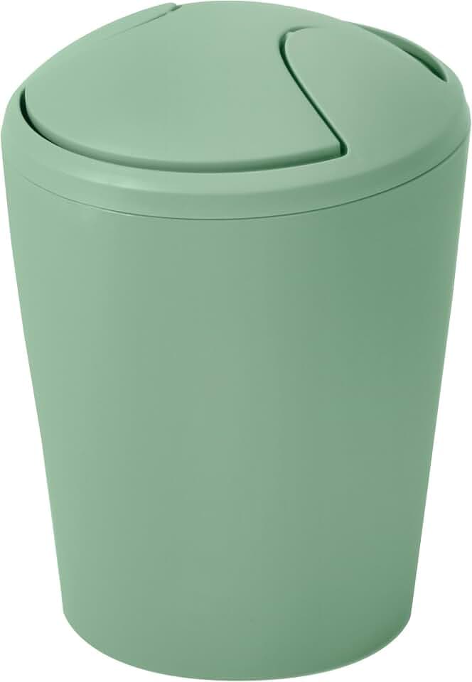 Spirella - MOVE Schwingabfalleimer - Modernes und kompaktes Design - Abnehmbarer und leicht zu reinigender Deckel - Ideal für Bad oder Küche - Mintgrün - 2 l