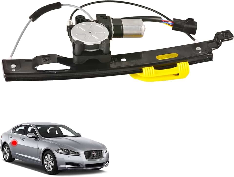 Rear Right Passenger Side Power Window Regulator with Motor Assembly Compatible for 2009-2015 Jaguar XF, 2010-2015 XFR, 2013-2015 XFR-S, Replacement C2Z26991