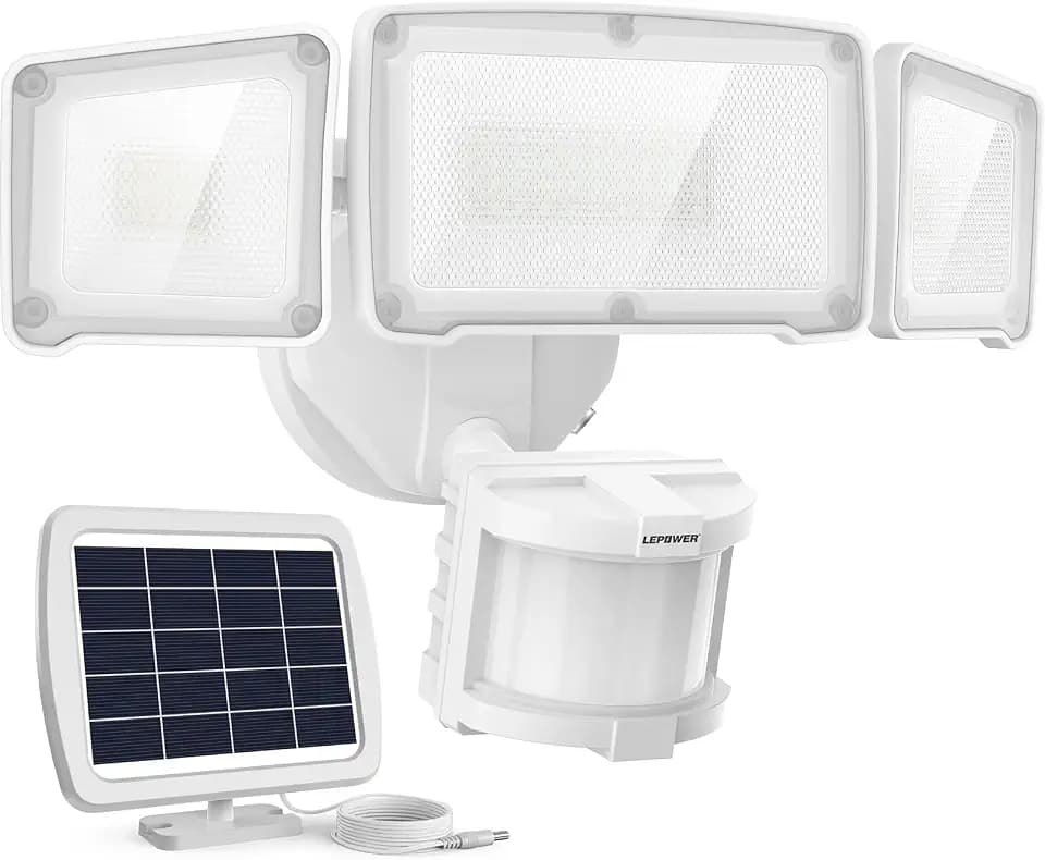 LEPOWER Solar LED Security Lights, PIR Motion Sensor Outdoor, 1600LM, Yard