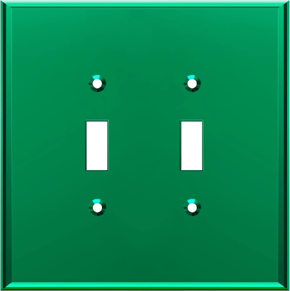 LIDER Reflective Toggle Switch Wall Plate, Oversized 2-Gang, Acrylic