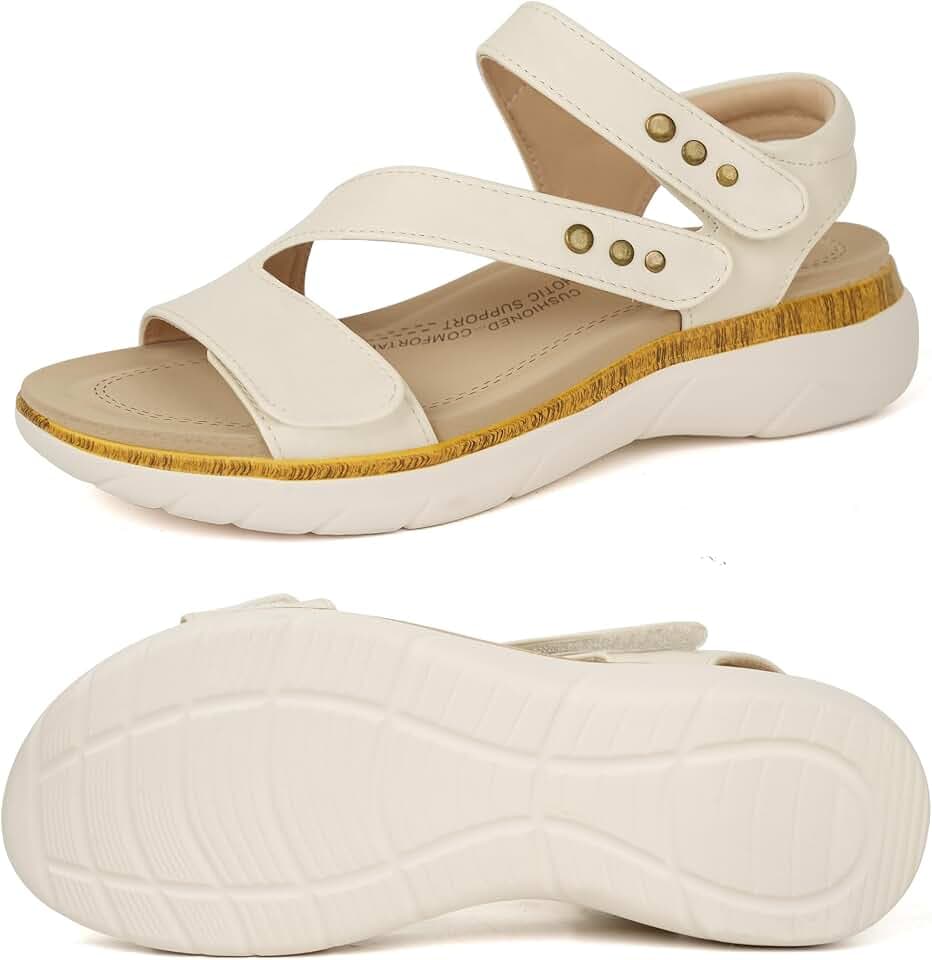 ORTOREX Women Comfortable Arch Support Sandals Cushioned Walking Sandals