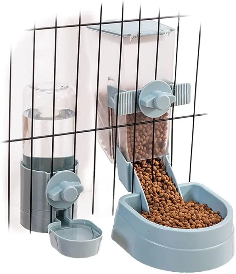 Oncpcare Kaninchen Futter Wasserspender, Bunny Futter und Wassernapf Set für Käfig, klein Aniaml Futternapf für Kaninchen, Frettchen, Katzen, Vögel