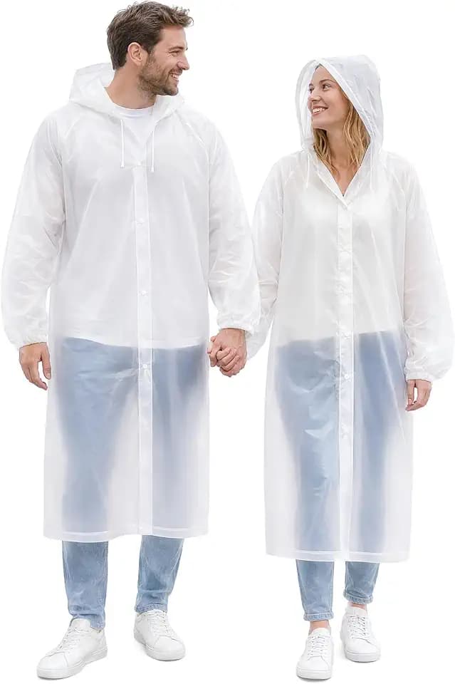 Larfraecy 2 Stück Regenponcho, Regencape Damen Herren, Wiederverwendbar