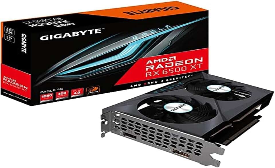 Gigabyte VGA GBT RX6500XT 4GB Egale, 3302607591, Schwarz