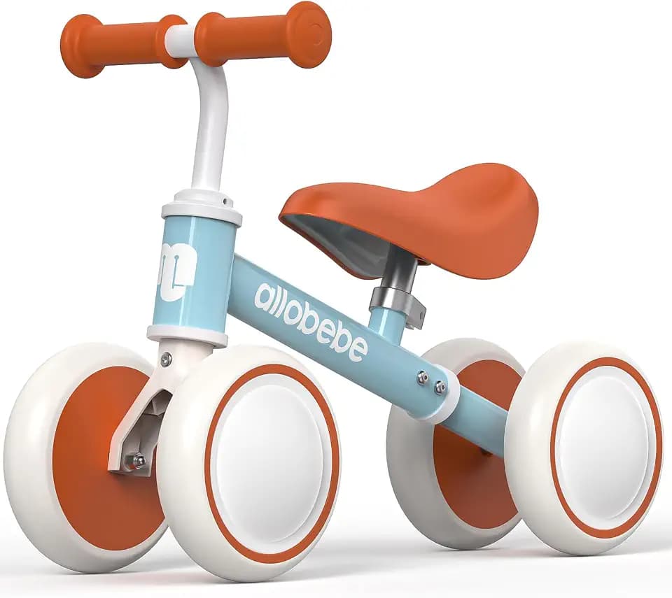 allobebe Baby Balance Bike, Cute Toddler Bikes 12-36 Months Gifts for 1 Year Old Girl Bike to Train Baby from Standing to Running with Adjustable Seat Silent & Soft 3 Wheels