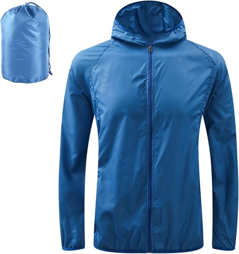 Damen Regenmantel mit Kapuze, verstaubar, leicht, wasserdicht, ohne Tasche, Sonnenschutz, winddichte Regenjacke