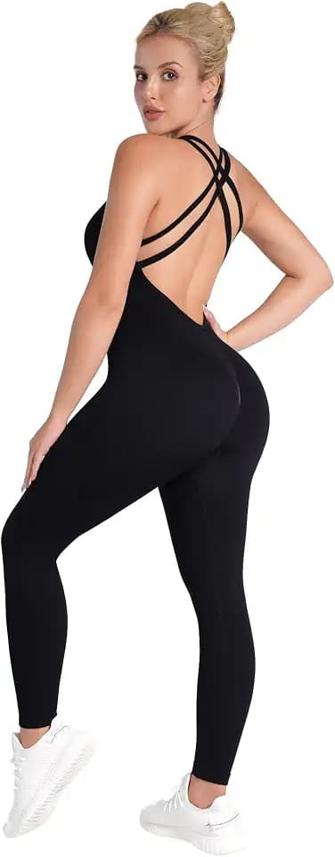 Sunzel Women's Seamless Butt Lifting Hidden Butt Scrunch Workout Jumpsuit