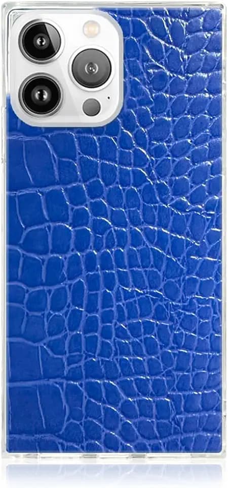 Flaunt Official Square iPhone 15 Pro Max Case - Blue Crocodile