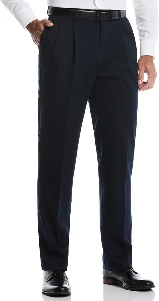 Savane Men's Double Pleated Geo Straight Fit Chino Pants (Available in Big & Tall)